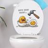 Cartoon Zerdrückte Eier und Englische Phrase Toilettenschüssel Dekorationsaufkleber