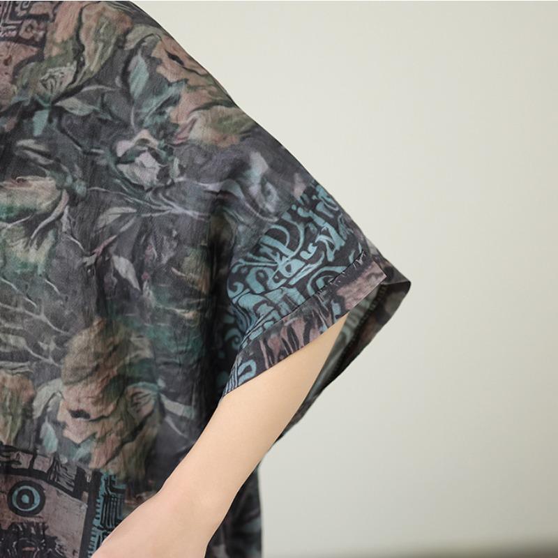 DIMANAF New 2026 Women Plus Size Spring Summer Beach Long Dress Loose Oversize Maxi Floral Print Vintage