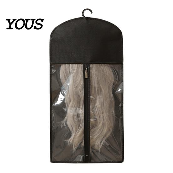 Non-woven Wig Storage Organizer Hanging Bag with Hook, Breathable Fabric Dust-proof Wardrobe Pouch Protector, Space Saving Portable Zipper Case