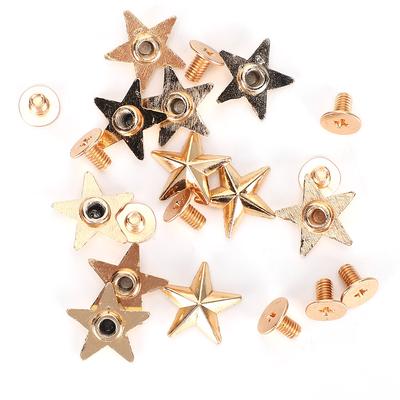 Sternförmige Nietenbolzen DIY Kleidung Schuhe Dekoration Zubehör mit Schrauben 14mmGold