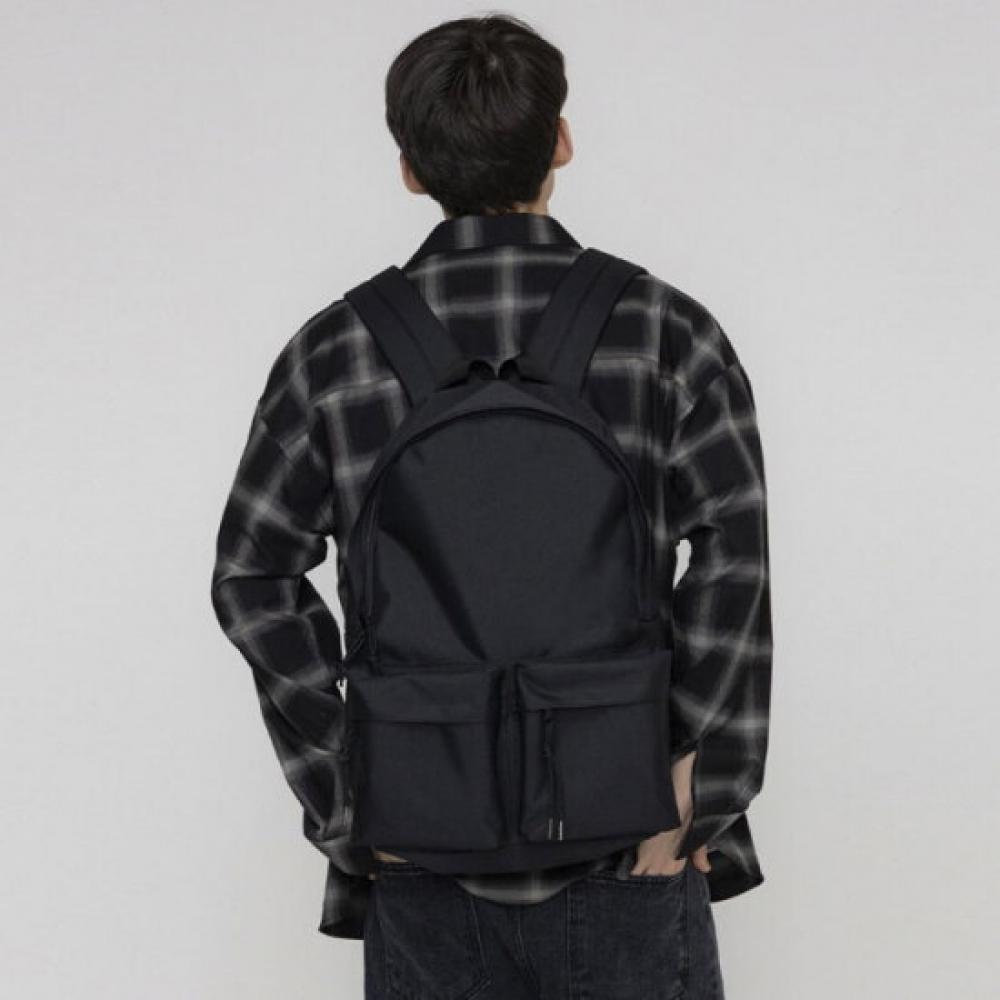 John Peters New York Unisex Two Pocket Backpack Black