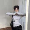 American Style Slimming Velvet Long Sleeve Top
