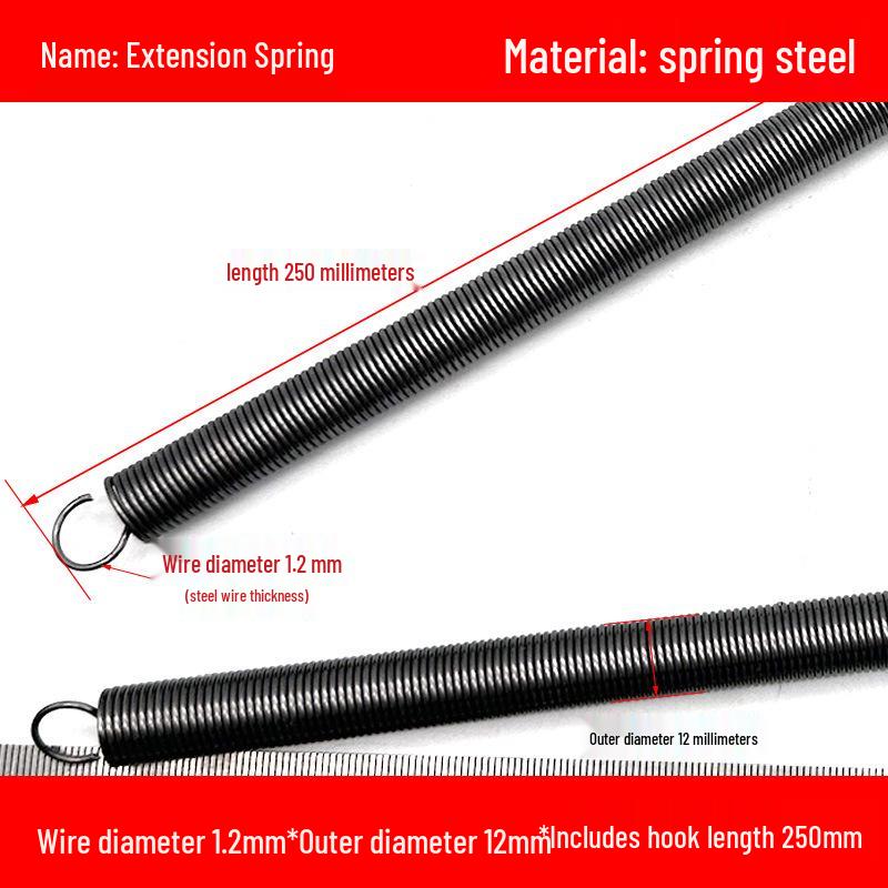 1.2mm Wire Extension Spring with Hook - Soft Tensile Force Spring Accessory