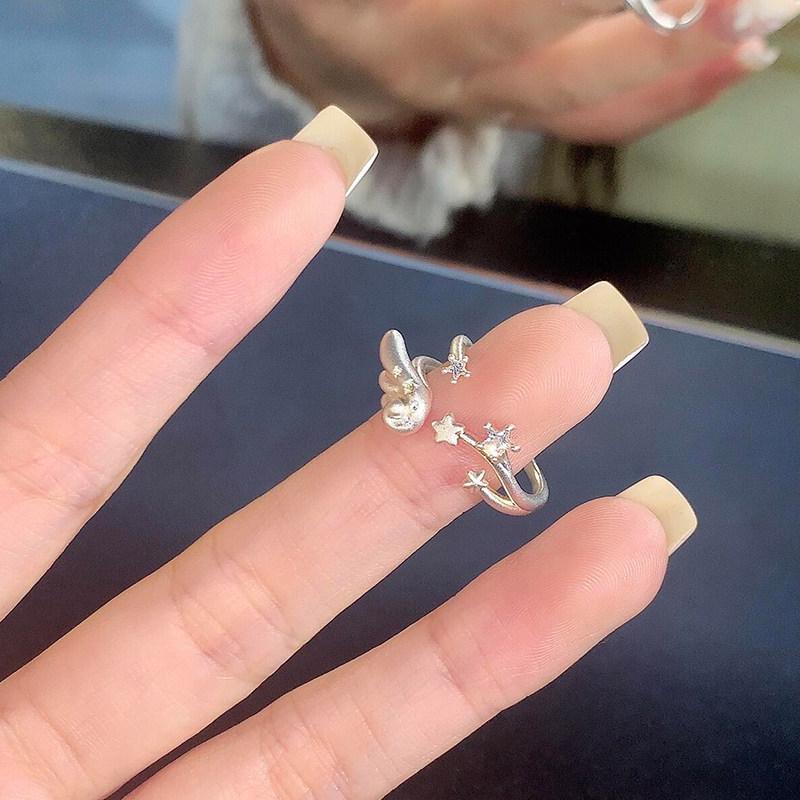 Korean Style Winged Stars Ring: Exquisite, Versatile, High-End Fashion