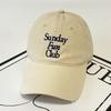 New Cotton Baseball Cap Men's and Women's Sunday Three-row Letter Cap Spring and Summer Wide-brimmed Sun Hat