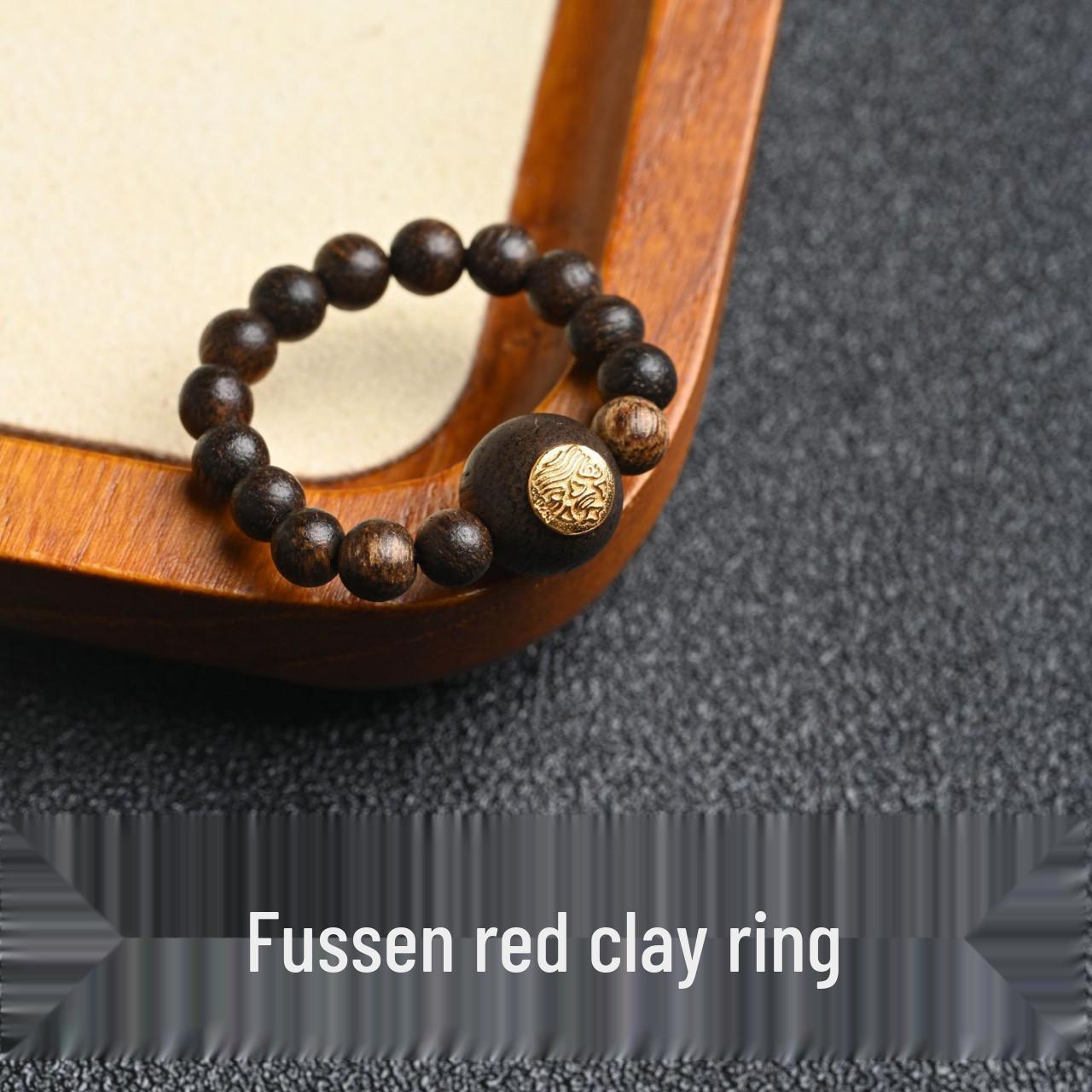 Богиня Богатства: Кольцо из агарового дерева ручной работы с бусиной Заки для удачи и процветания