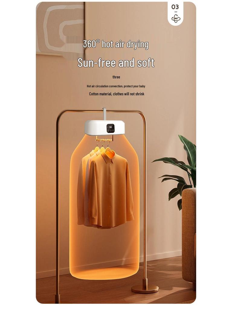 Portable Folding Dryer & Heater: Compact Clothes, Quilts, and Shoe Dryer for Home and Dormitory Use