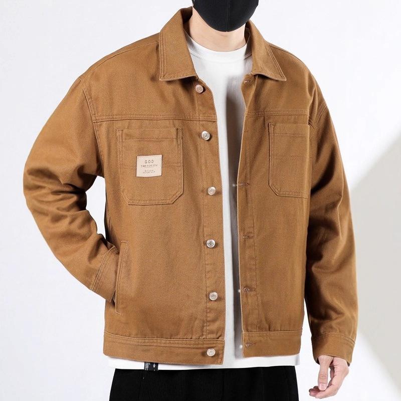 

Men s Off White Denim Trucker Jacket Casual Streetwear Outerwear S кавовий