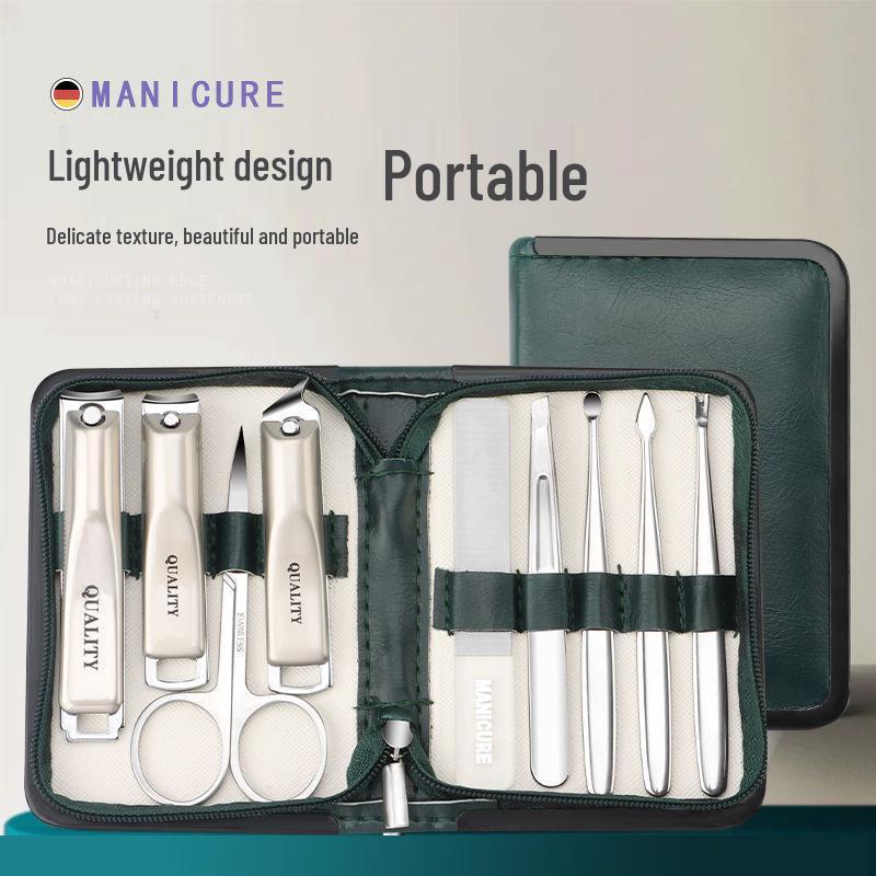 18-Piece Black Stainless Steel Nail Care Set: Clippers, Tweezers, Cuticle Nipper & Manicure Tools.