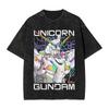 Anime Gundam RX V Printed Tshirt Mens and Womens Washed Tshirt High Quality Vintage Cotton Tshirt Harajuku Tops