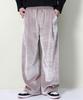 Deumakeu Velvet Laminated Single-Pleat Real Wide Pants Beige