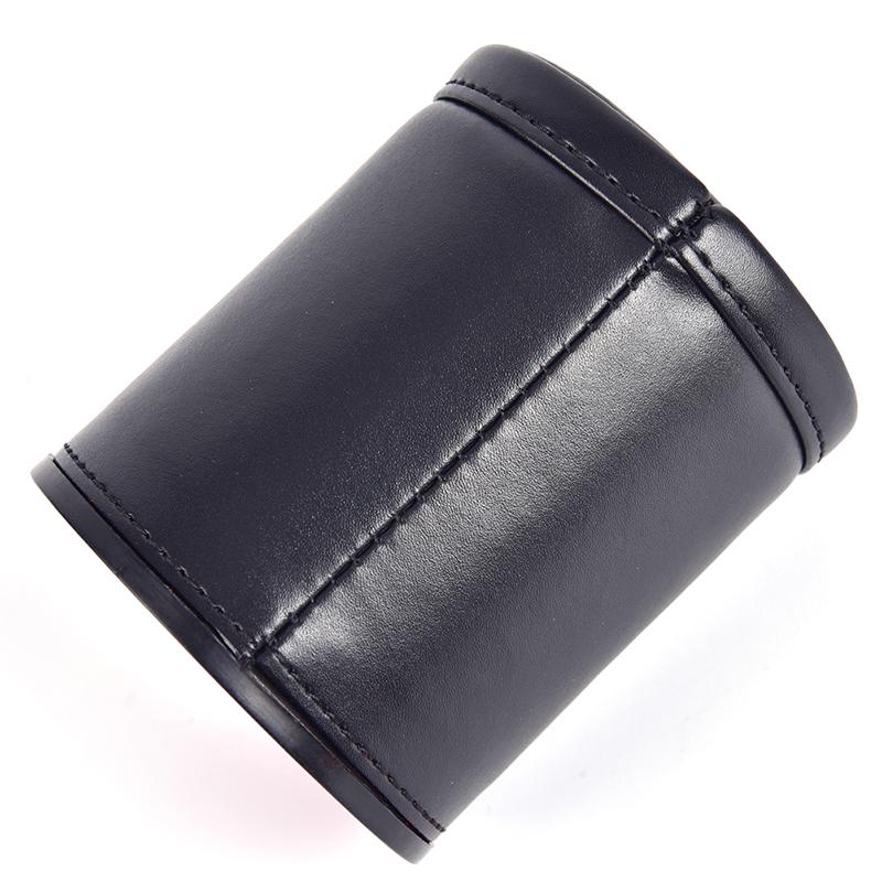 1Pc High Quality Pu Leather Flannel Mute Dice Cup Of Game Supplies With 5 Dices