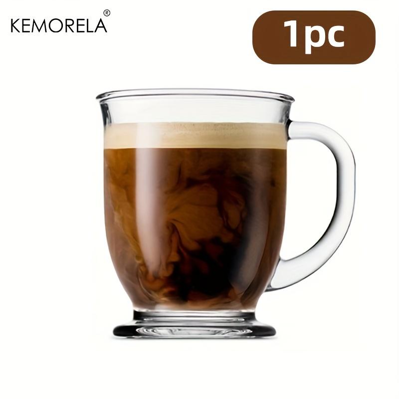1/4PCS Transparent Coffee Cup With Handle Creative Cappuccino Cup Coffee Milk Tea Juice Cup Household Use Drinkware Set
