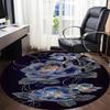 1pc Floral Design Office Round Area Rug, Indoor Mat Suitable ForOffice, Under Office Chairs Bedroom Living Room Home Decor, Room Deco  D094