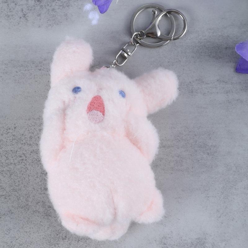 Cute Plush Cat Rabbit Bear Dog Keychain Pendant Lovely Shouting Animals Keyring Charm for Purse Bag Backpack Handbag
