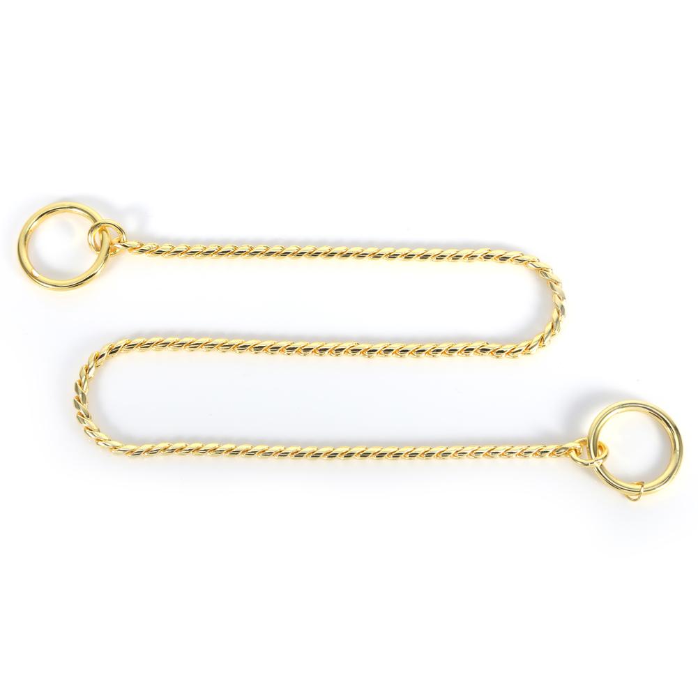 New Metal Snake Chain Twisted Necklace Pet Dog Show Training   Collars (Gold 3mm x 40cm)