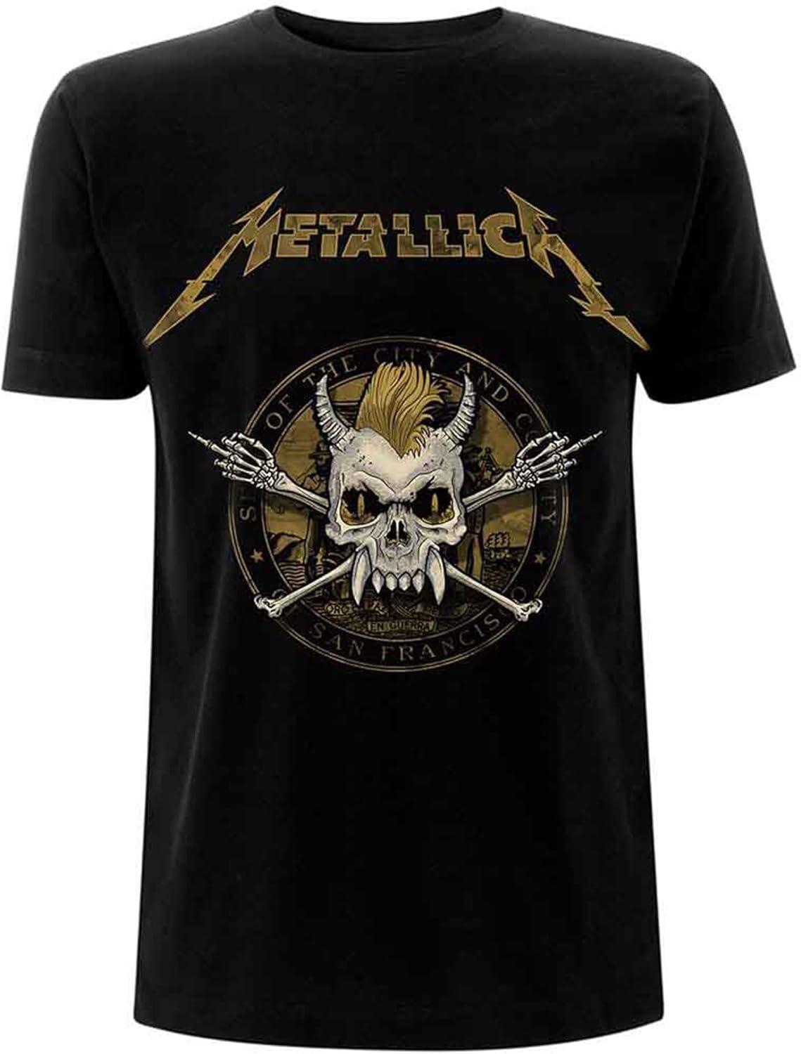 Metallica T Shirt Scary Guy Seal Band Logo Official Mens Black XXXXXL чёрный