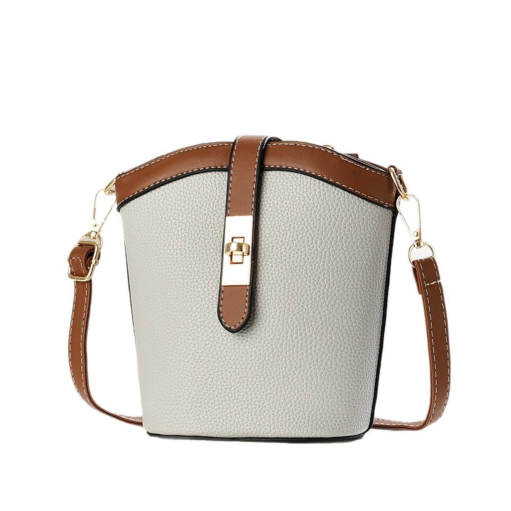 Crossbody Pu Water Bucket Bag For Women With Zipper Closure And Inner Pocket