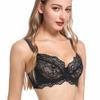 French underwear women's thin cotton eyelashes lace soft steel ring sexy underwear big chest small anti-sagging bra cover