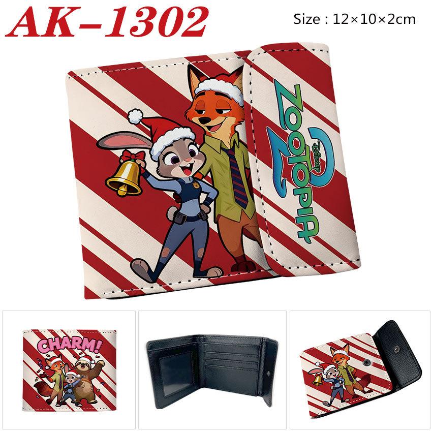 Zootopia Wallet PU Leather Snap Button Bifold Short Card Holder Cute Cartoon Purse for Women Girls 1pcs