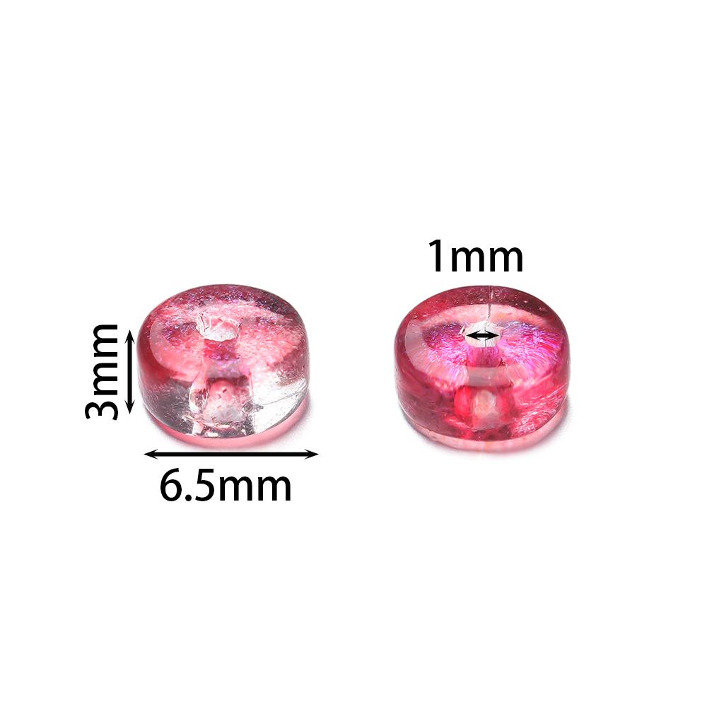 50pcs Glass Round Flat Wheel Beads Colored Loose Spacer Beads for DIY Jewelry Making Earrings Necklaces Bracelets Accessories