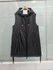 European camel fleece spring new medium and long camel fleece vest drawstring hooded women's warmth