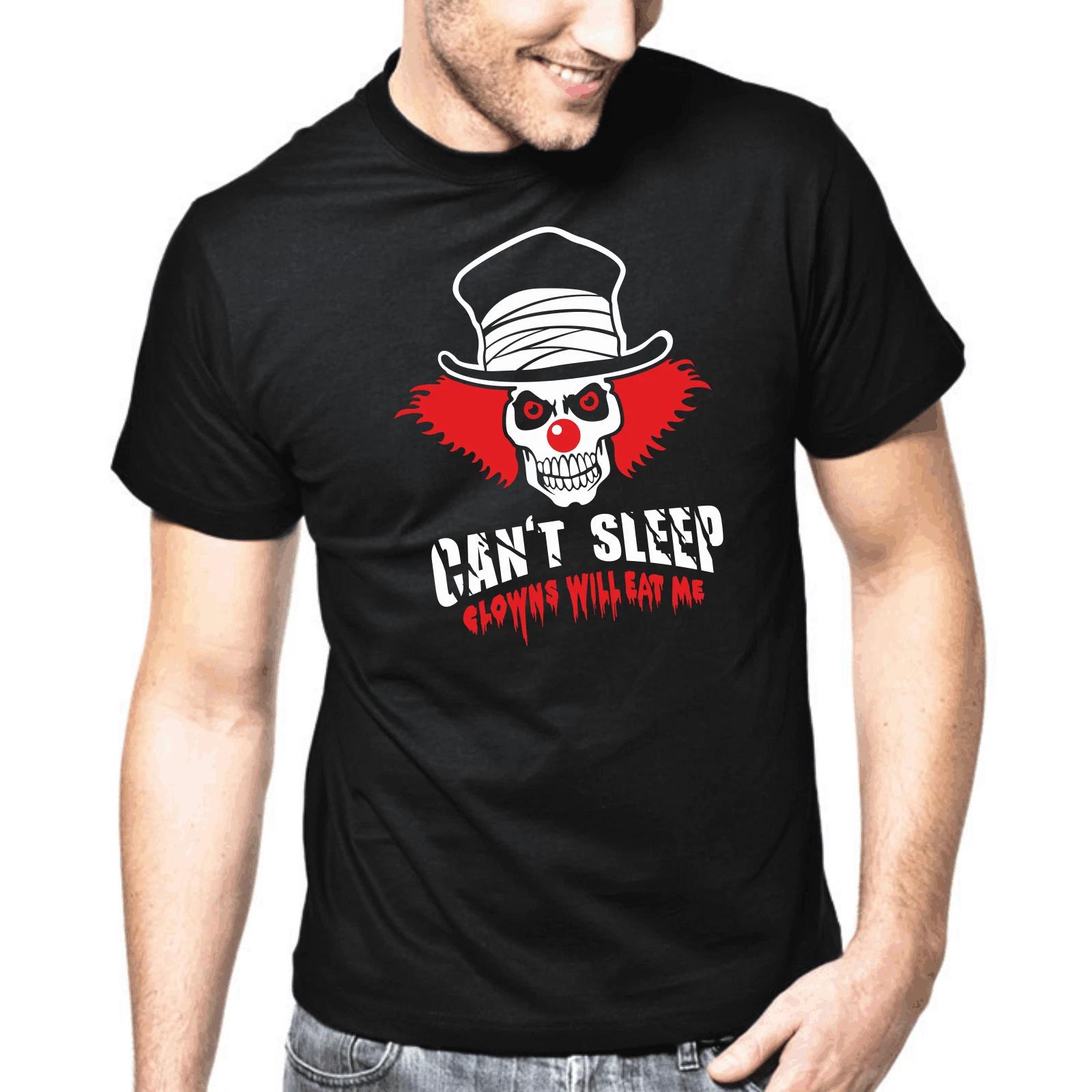 Men s and Women s T-shirts Can t Sleep Clowns Will Eat Me Clown Horror Horrowclown Sayings Gift XXL