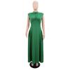 Women's Elegant Waist-Tie Solid Color Slim Dress