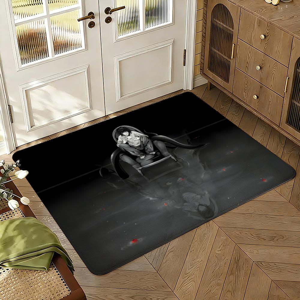 Classic Comic D-Death Note Floor Mat Soft Thickened Absorbent Non-Slip Bedroom Living Room Door Mat Home Decor Flannel Rugs