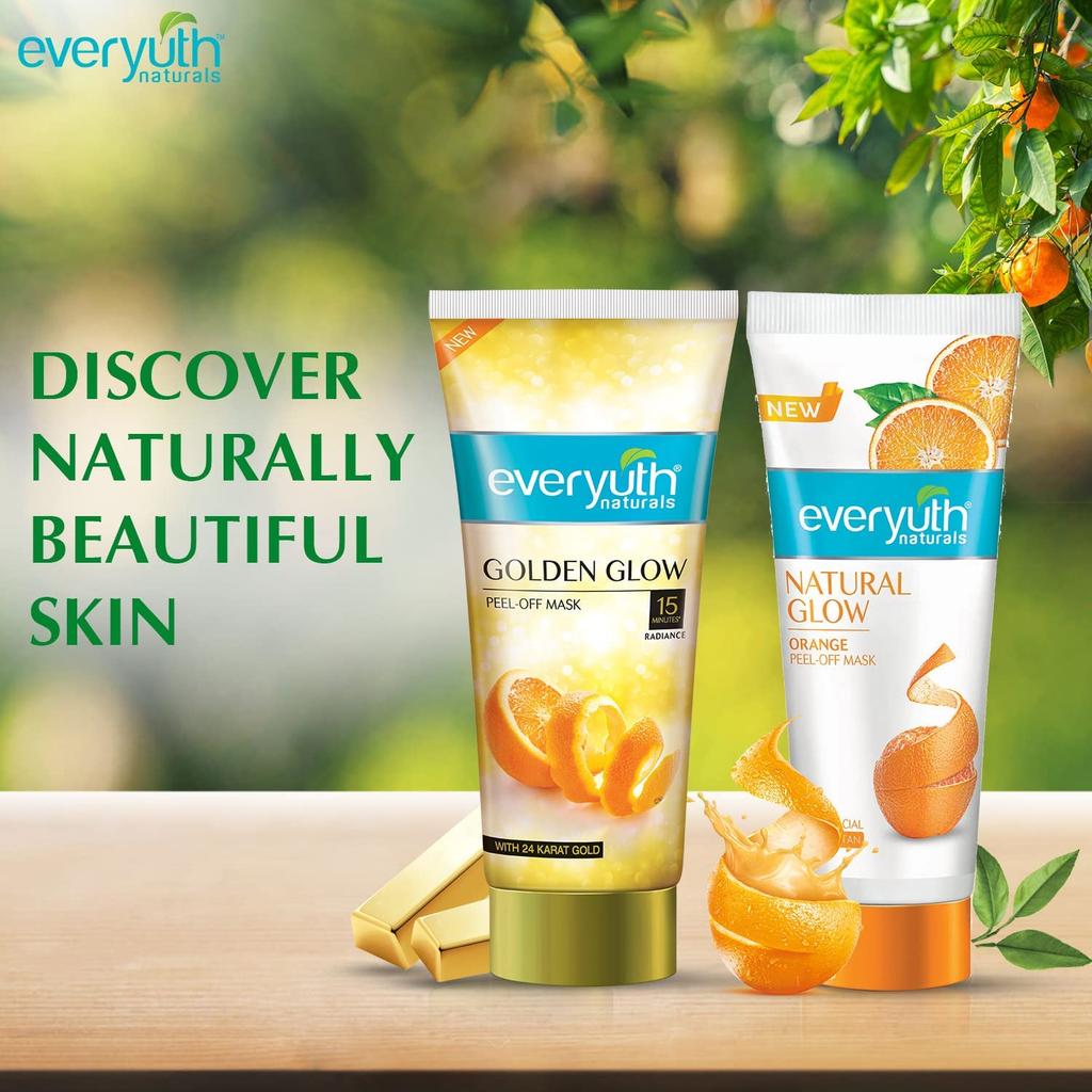 Everyuth Naturals Advanced Golden Glow Peel Off Mask 100gm Instant Skin Brightening Face Treatment