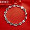 925 Sterling Silver Ovalt Armband Mode Present Smycken