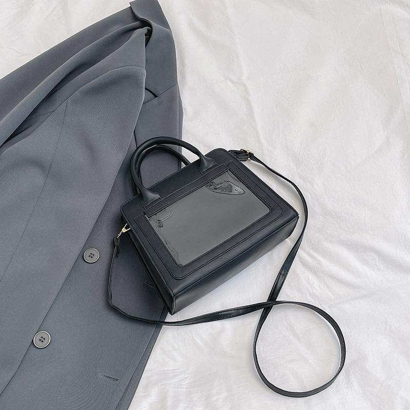 

Новая портативная простая модная нишевая большая вместимость прозрачный дизайн сумка для хранения на плечо сумка-мессенджер чёрный