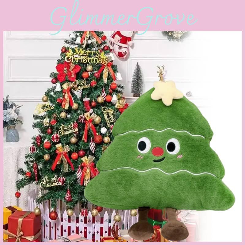 Cozy Christmas Tree Stuffed Animal Plush Pillow Cute Holiday Gift For Kids And Adults