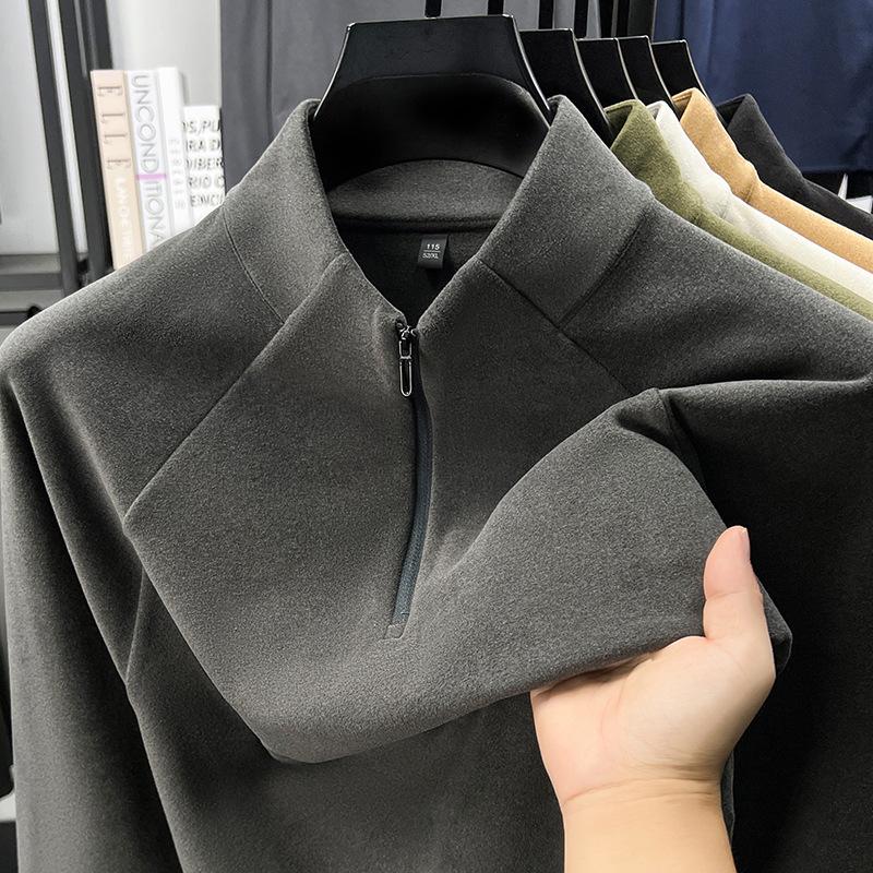 

Мужская флисовая толстовка с длинным рукавом на половину молнии, двусторонняя, повседневная, осень/зима 2025 3XL