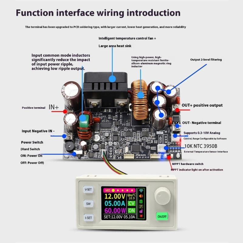 Upgraded Digital Controlled Regulator 70V 25A 1750W Output Accuracy Electric Current Stabilization for Testing Use