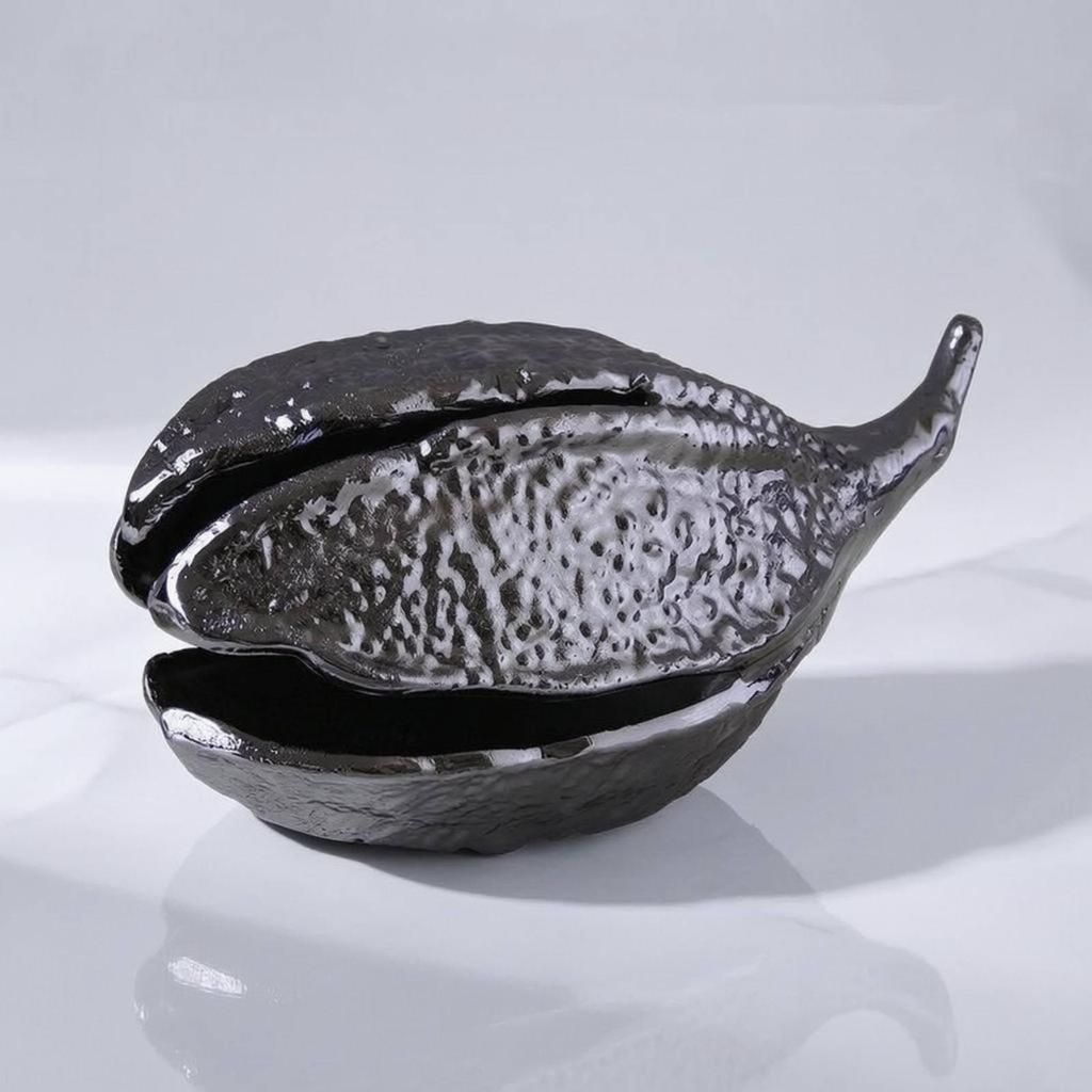 Pod Ornament Electroplated Resin Decor Hammered Texture for Display Styling