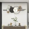 Large Size Metal Ironwork Wall Clocks Home Furnishings Living Room Restaurant Background Decorate Modern Black Stripe Wall Watch