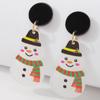 Women Christmas Tree Deer Snowman Drop Earrings Girls Christmas Gifts