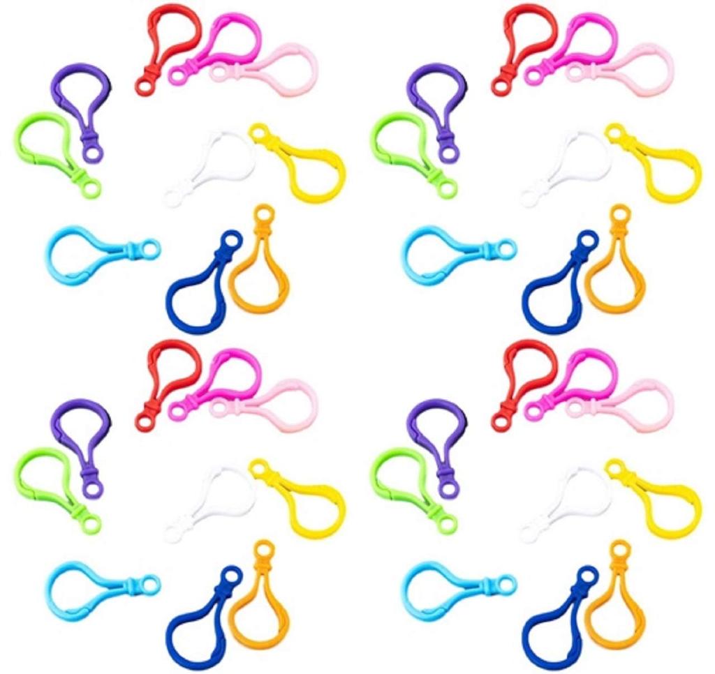 Aloala Snap Hook Plastic Keychain Parts for Crafts and Handmade (Set of 400)