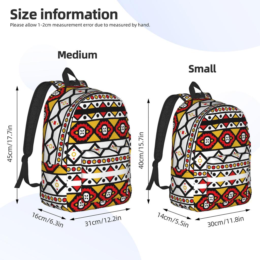 Traditionelles ethnisches Stammesmuster Rucksack für Teenager mit Tasche Student Arbeit Tagesrucksack für Männer Frauen Laptop Computer Leinwandtaschen