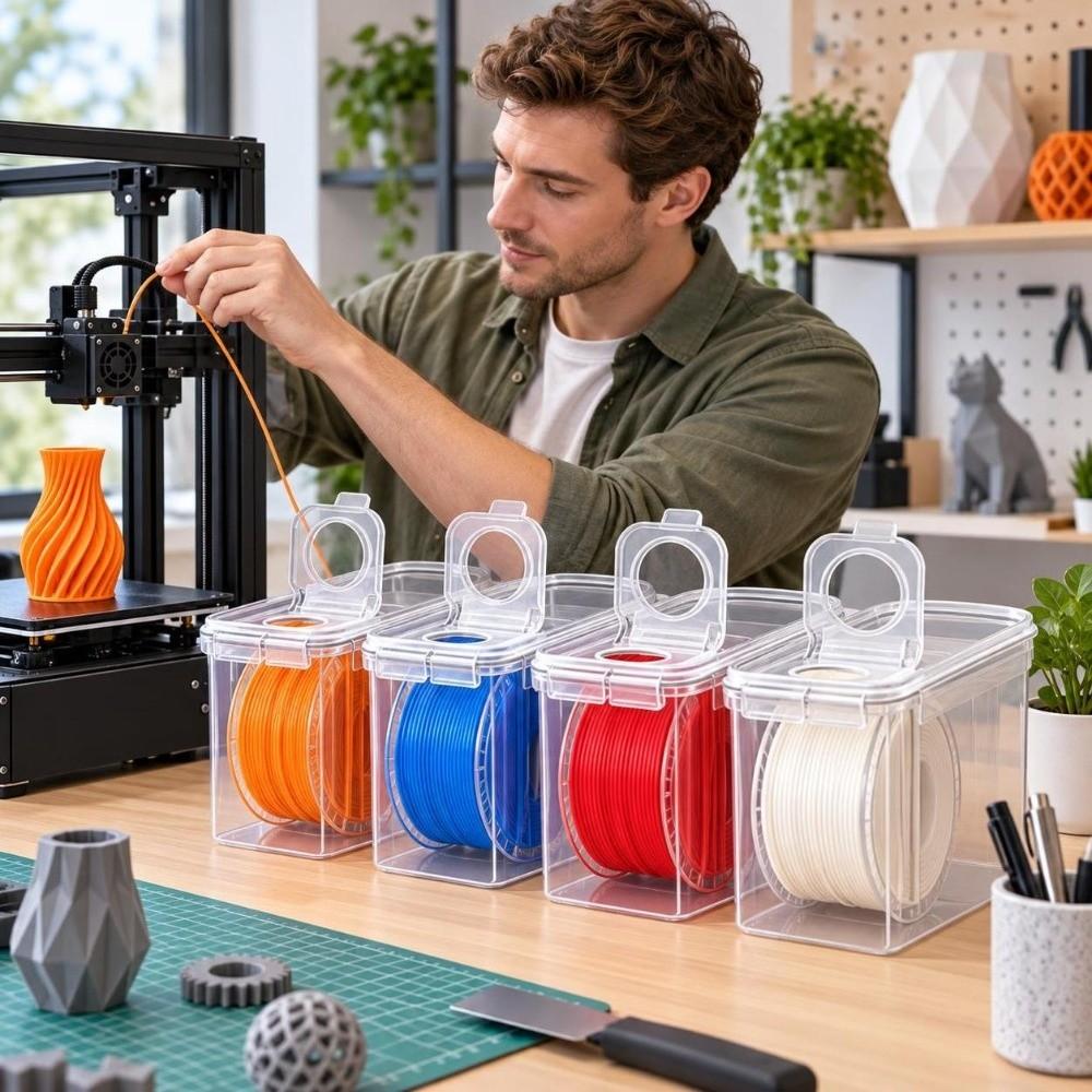 4Pcs Waterproof 3D Printing Filament Storage Box Dustproof Filament Dry Box Household