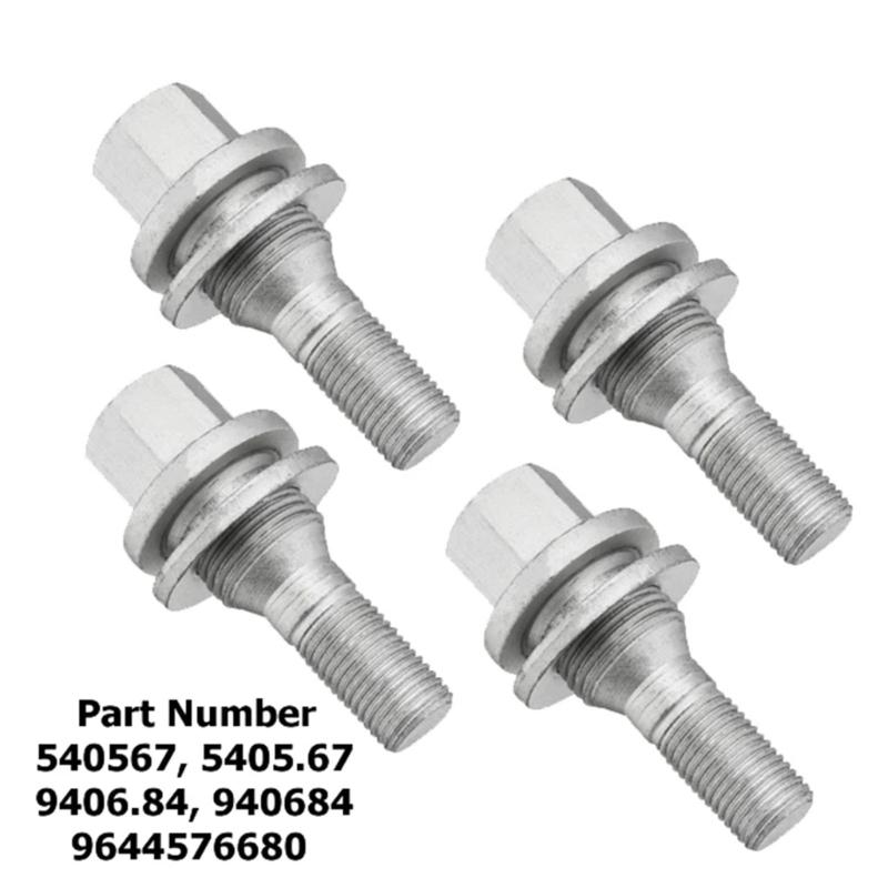 4 Piece Automotive Lug Nuts 540567 940684 9682405080 9817024580 Suitable for 206 207 307 308 406 407 607 1007 2008 3008