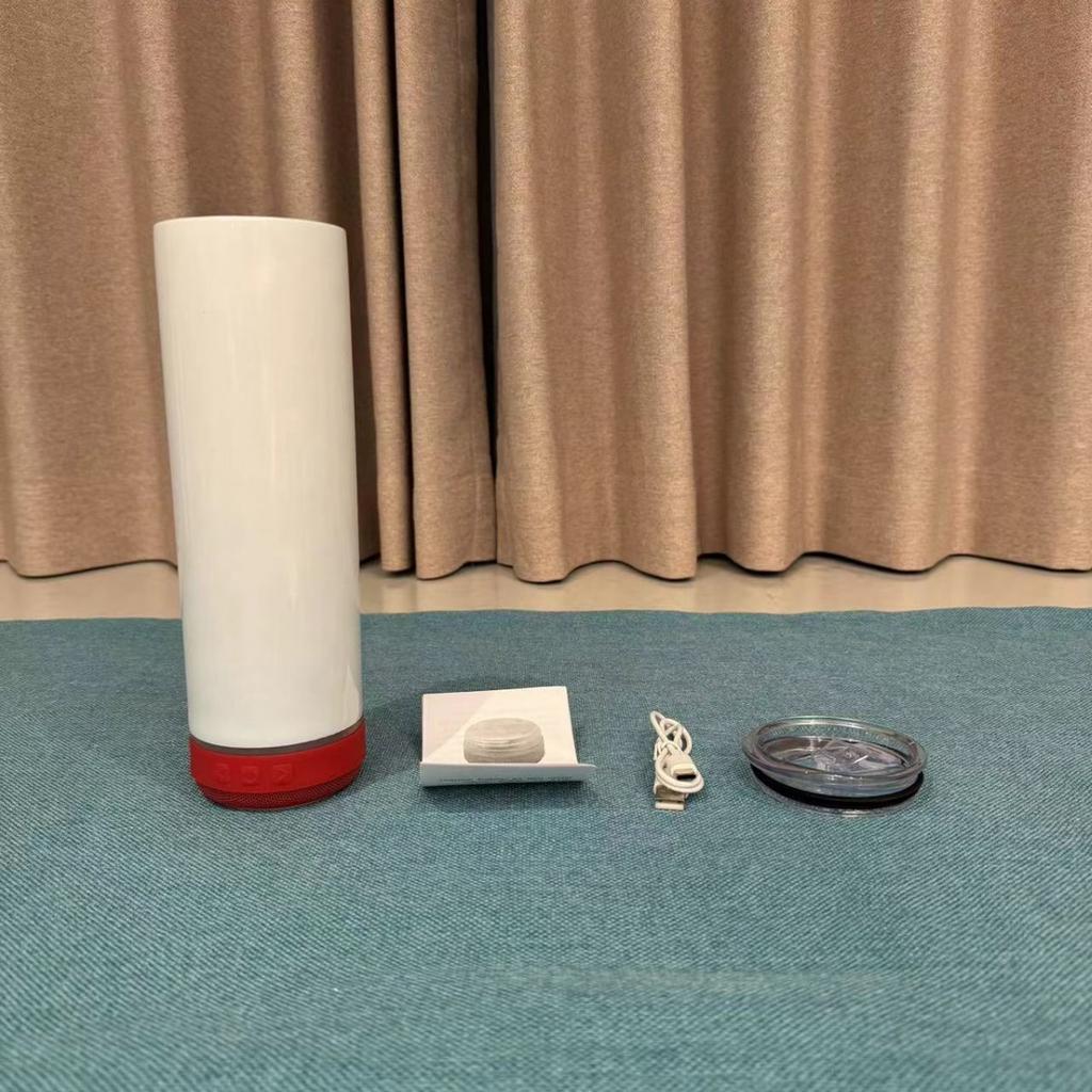 20oz 4-in1sublimation Smart Bluetooth Speaker music Straight Stainless Steel Insulated Double-layer Vacuum tumbler mug cup