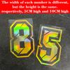 1PC Gold Laser Number 0 To 9 Motorcycle Stickers Waterproof for Motorcycle Helmet Fairing Tailbox Car Body Universal Vinyl Decal