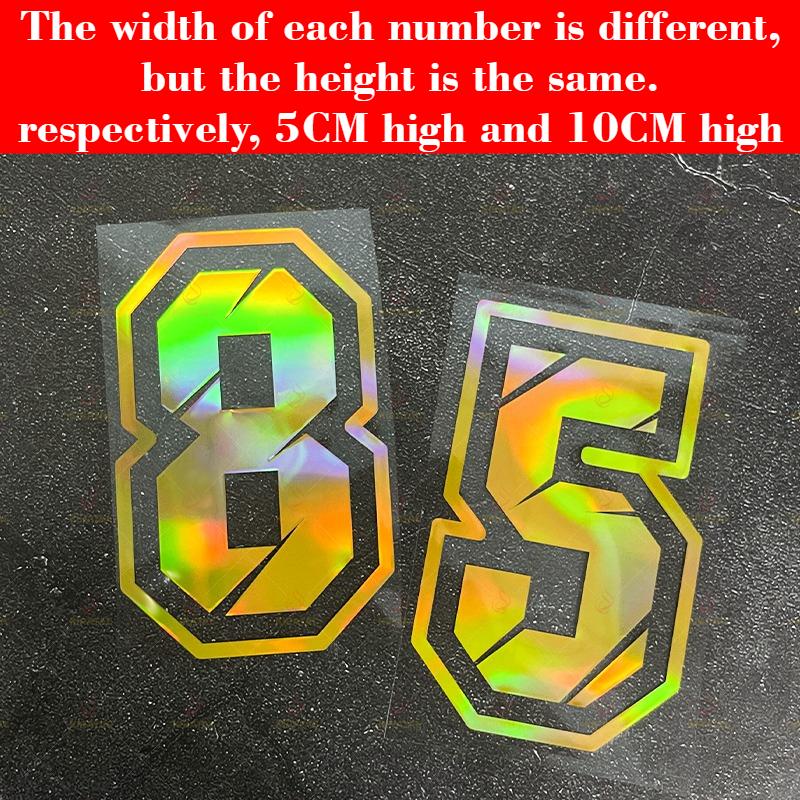 1PC Gold Laser Number 0 To 9 Motorcycle Stickers Waterproof for Motorcycle Helmet Fairing Tailbox Car Body Universal Vinyl Decal