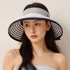Striped Empty Top Hat Women's Summer Breathable Sun Protection Sun Hat Outdoor Foldable Sun Hat