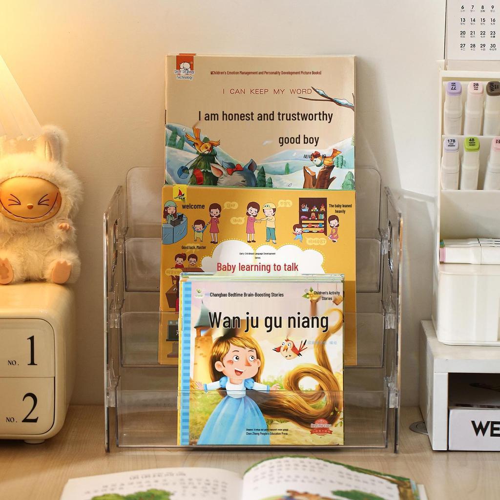 Acrylic Transparent Children's Bookshelf & Magazine Organizer