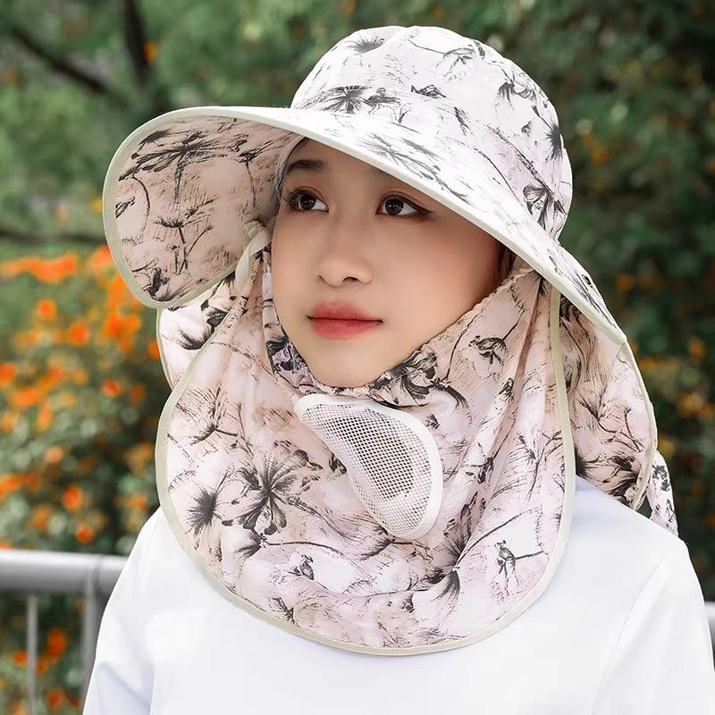 Women's Breathable Anti-UV Sun Hat with Large Brim, Face & Neck Protection - Perfect for Cycling, Outing, Tea Picking & Summer Activities