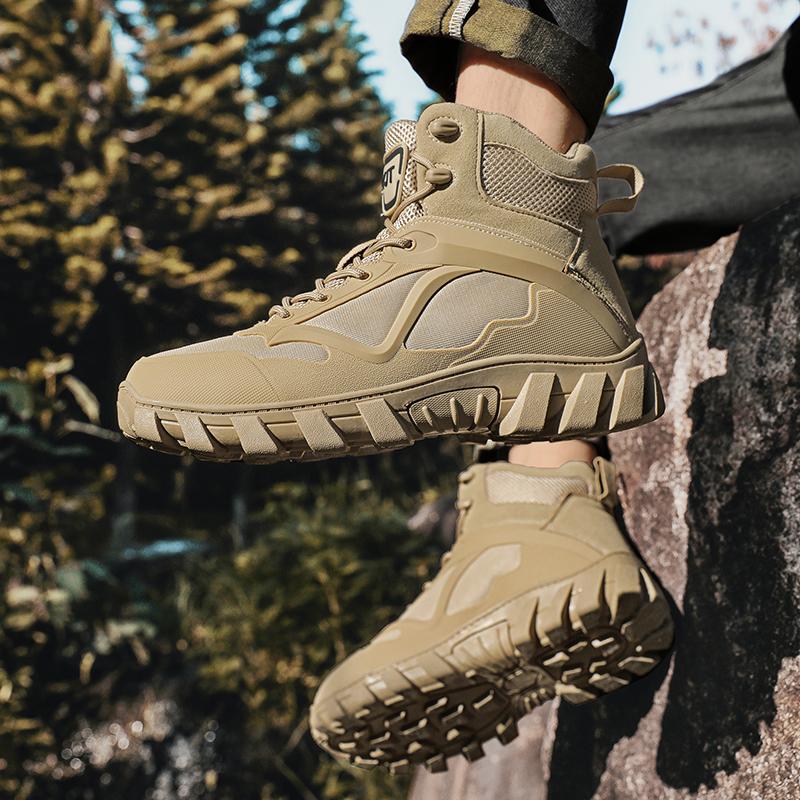 Men Tactical Boot Safety Hunting Hiking Shoes High Quality Desert Military Army Waterproof Ankle Brand Motorcycle Climbing Shoes