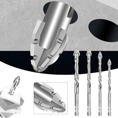 Serrated Tile Drill Bit Skewed Head Hexagonal Shank Drill Bit Set  Drilling Tool